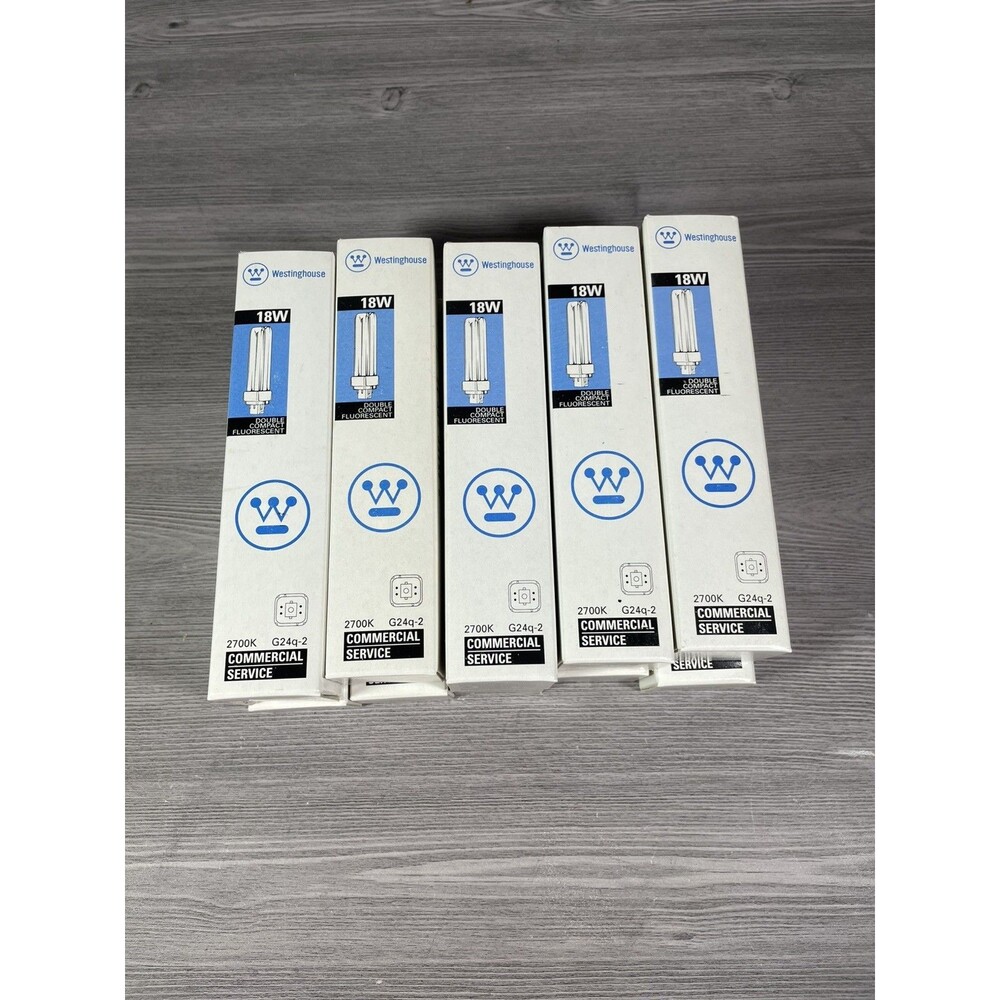 Lot of 10 Westinghouse 18W CFL G24q-2 4-Pin 2700K CF18DD/E/827 Double Tube
